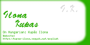 ilona kupas business card