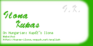 ilona kupas business card